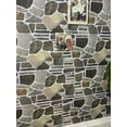 thumbnail image 4 of Dundee Deco 3D Wall Panels - Cladding, Charcoal Green Beige Stone Look Wall Paneling, Styrofoam Facing for Interior and Exterior Applications, DIY, Set of 10, Covers 54 sq ft, 4 of 10