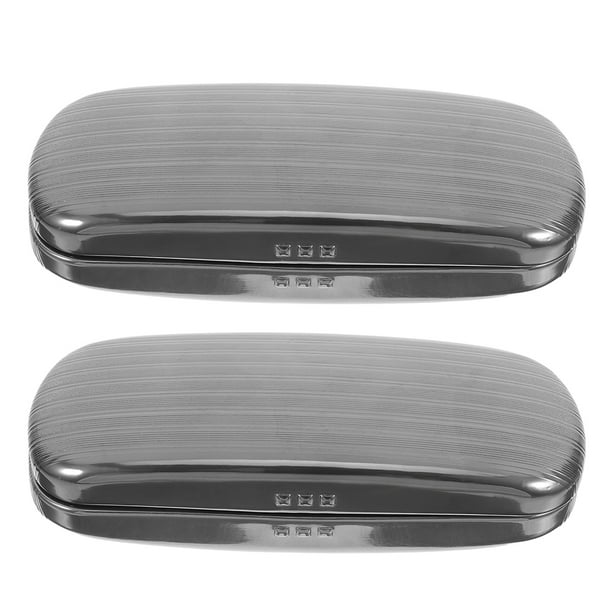Estuche metálico para gafas (2 unidades): Estuche rígido de aluminio para guardar gafas de sol, soporte para gafas de lectura para hombres y mujeres.