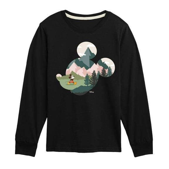 Disney - Mickey Head Nature Fill - Toddler & Youth Long Sleeve Graphic T-Shirt