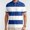 thumbnail image 2 of Telankuip Polo Shirts for Men Short Sleeve Buckle Collar Striped Color-Block T Shirts Summer Comfortable Fit Lightweight Breathable Stylish Work Leisure Tops Blue XXL, 2 of 5