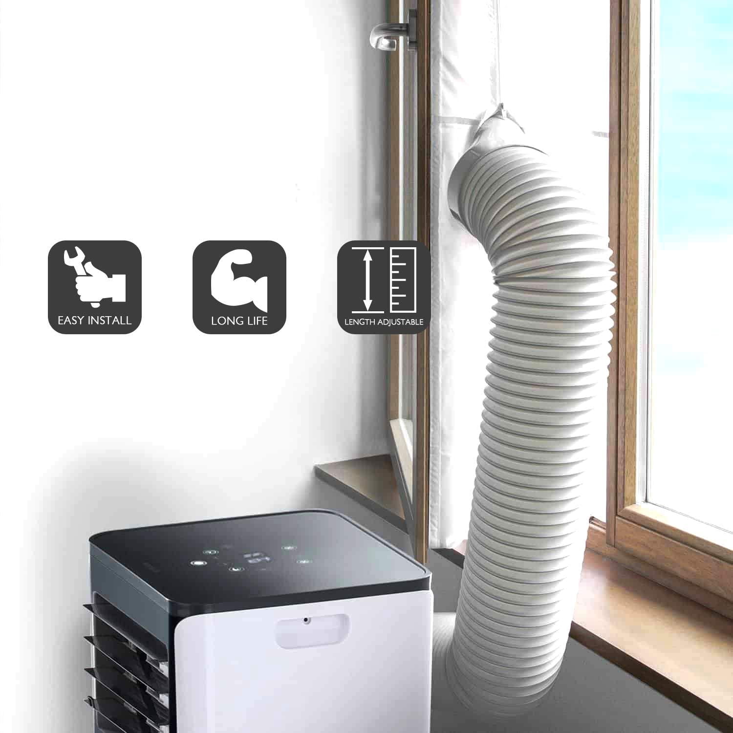 TURBRO Portable Air Conditioner Universal Exhaust Hose - 5 Inch Diameter, 78 Inch Length, Clockwise Thread