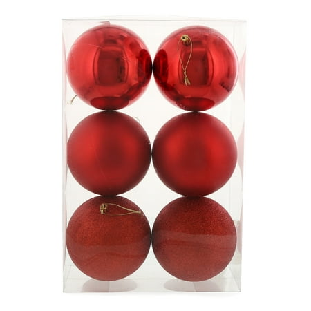Red 120mm Ball Ornament Set (6)