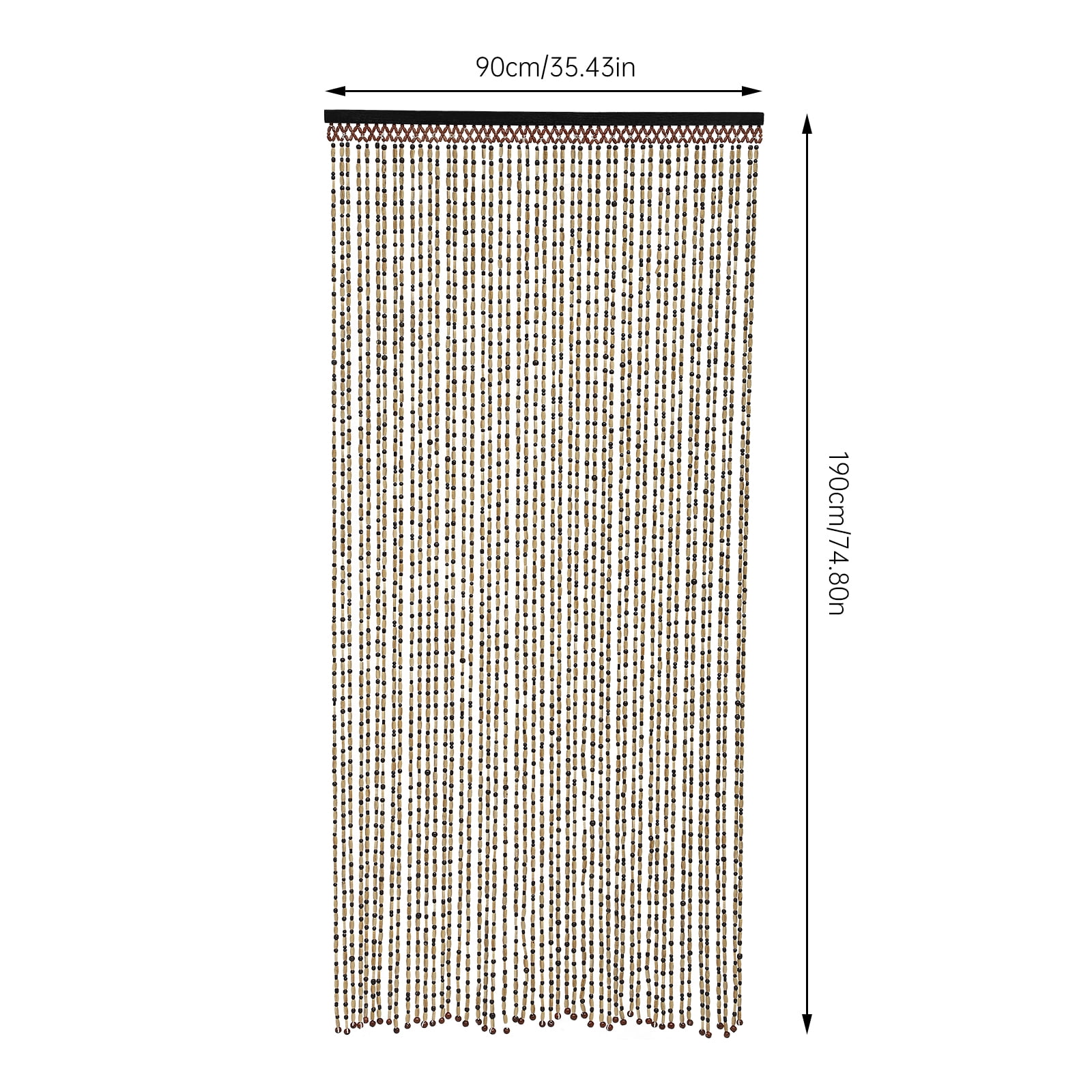 Dwellnix Eco-Friendly Bamboo Beaded Curtain, 49 Strands, Retro Design, Decorative Privacy Screen for Doors, Windows, and Rooms, Easy Installation for Home & Office Spaces