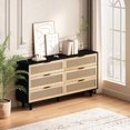 thumbnail image 4 of Shunda K. Rattan Storage Cabinet, 59.06", 6-Drawers, Black, for Bedroom and Living Room, 4 of 7