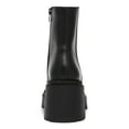 thumbnail image 2 of STEVE MADDEN Womens Black 1-1/2" Platform Comfort Cushioned Treaded Fella Square Toe Block Heel Zip-Up Leather Booties 6.5 M, 2 of 3