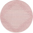 thumbnail image 2 of Unique Loom Outdoor Modern Collection Area Rug - Tambor (3' 3" Round Pink/Ivory), 2 of 6
