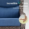 thumbnail image 6 of PARKWELL Patio Wicker Chairs Swivel Rocker Set of 4,Outdoor Rattan Swivel Glider Rocking Lounge Chairs for Patio Porch Pool,Brown/Navy, 6 of 7