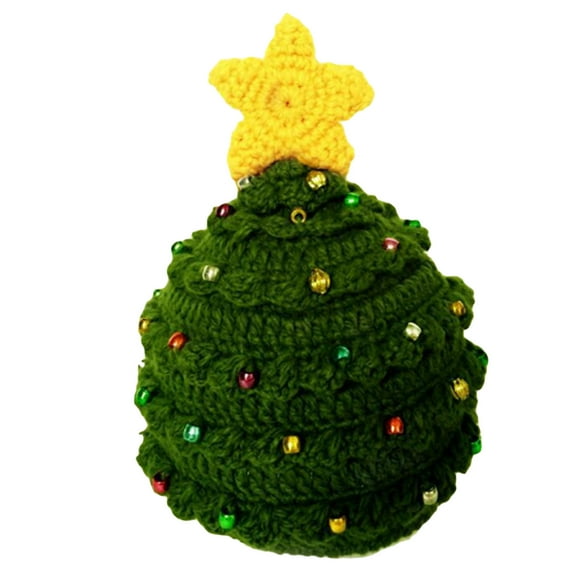 Acahhotxx Party Hat, Unisex Christmas Winter Knitted Christmas Tree Hat Bearded for Kid Adults Winter Keeping Warm Supplies - Dark - child