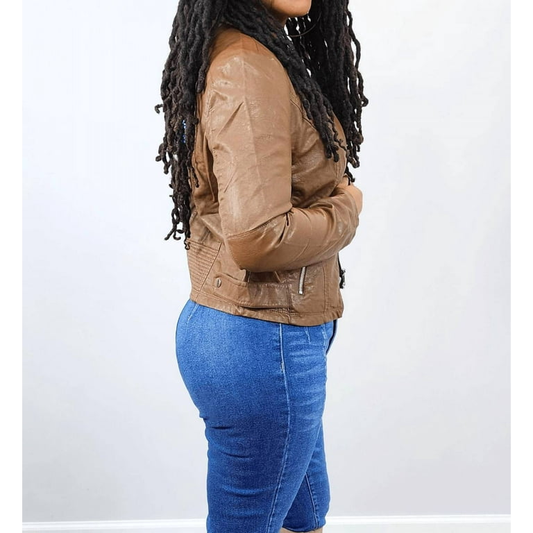 Coalition LA Faux Leather Moto Jacket Walmart