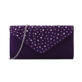 thumbnail image 2 of JVBTVB Women's Pleated Evening Clutch with Rhinestone Embellishments Detachable Chain Shoulder Strap Small Handbag for Wedding Party Prom Formal Events 8.5 Inches, 2 of 9