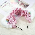 thumbnail image 4 of Cat Fluffy Cat Ears Headdress Ribbon Headband Cute Hair Ornament Hair Accessory Lace Cat Ears Hairband For Girls And Women, 4 of 7
