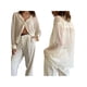 thumbnail image 4 of TRKIYQC Blusa para Mujer, Cuello de Solapa, Manga Larga, con Botones, Camisa Suelta Transparente para Damas TRKIYQC moda, 4 of 6