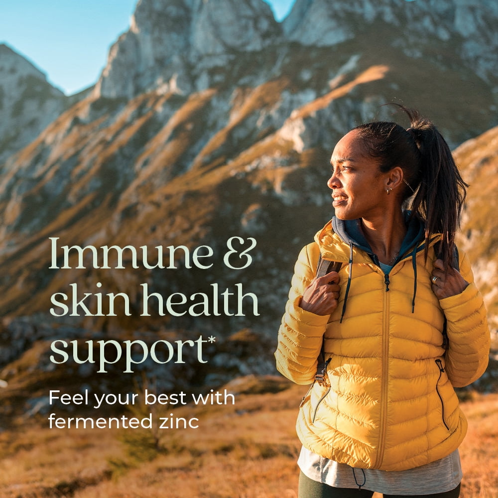 New Chapter Fermented Zinc Complex, ONE Daily Zinc Supplement for Immune Support + Skin Health, 30 tablets