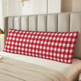thumbnail image 5 of KLL Red Checkboard Pattern Long Body Pillow Cover,20x60 Body Pillow Cases,Soft Brushed Microfiber Invisible Zipper Design-Pillow core not included, 5 of 7