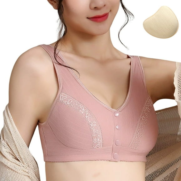 Arlun,Front Closure Supportive Bras for Post Women Comfortable Wireless Breast Prosthesis(Right) Bras No Underwire Full Coverage Bralettes Soft Comfy Ideal for Everyday Wear Pink 36