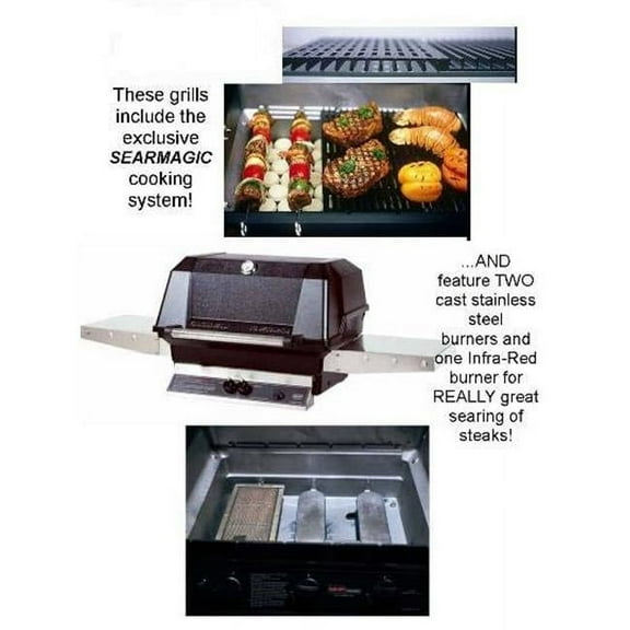 Modern Home Products WHRG4DDPS MHP LP - Propane Gas Grill Searmagic Grids Two Cast Stainless Steel and One Infra-Red Burner