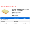 thumbnail image 2 of Air Filter - Compatible with 1997 - 2002 BMW Z3 2.8L 6-Cylinder 1998 1999 2000 2001, 2 of 2