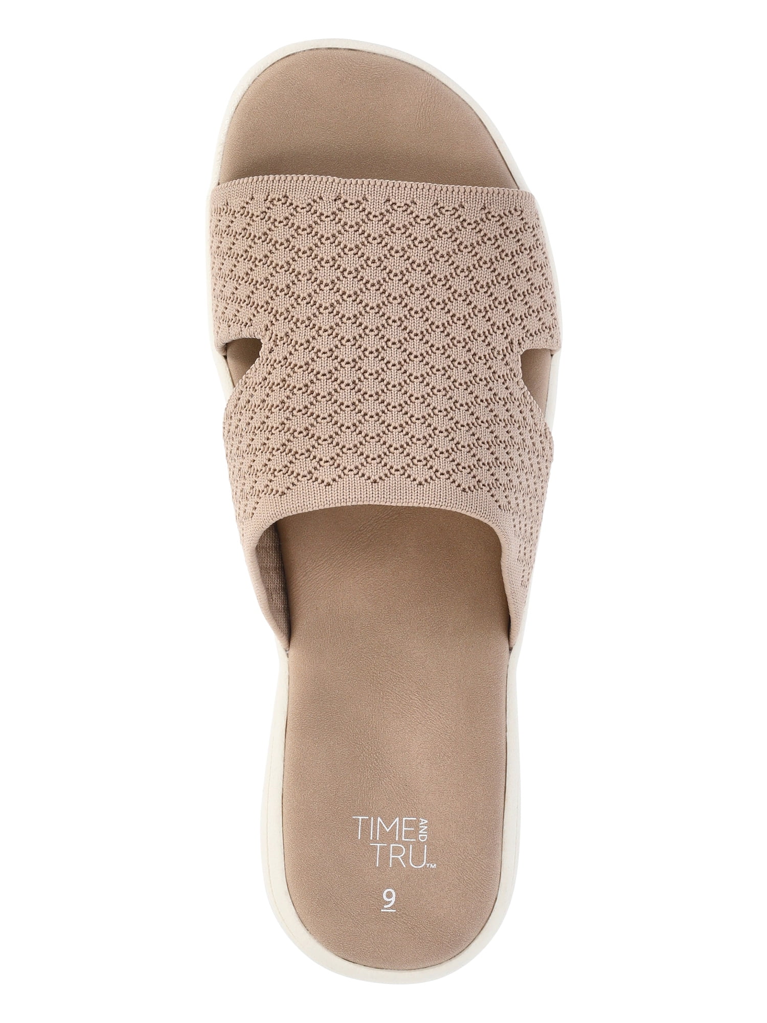 Time and Tru Women's Comfort Knit Slide Sandals