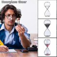 thumbnail image 3 of Relojes de arena de cristal con personalidad: temporizador de arena redondo de 5/30/60 minutos, dorado, 5 minutos, 3 of 5