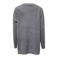 thumbnail image 4 of Fiaer Chunky Knit Sweaters for Women Oversized Crew Neck Loose Fit Solid Color Casual Trendy Long Sleeve Cable Knit Tops Grey L, 4 of 4