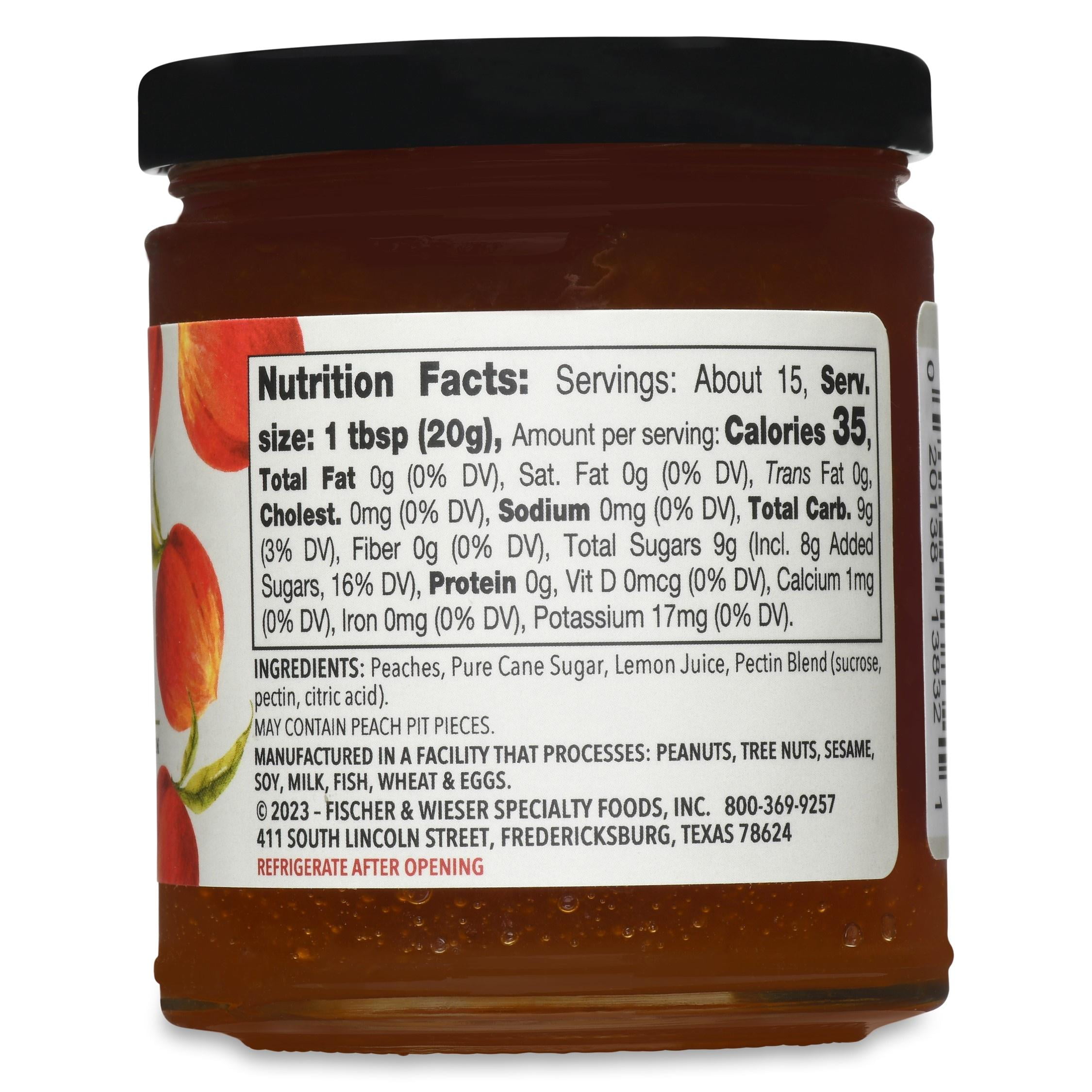 (2 pack) Fischer & Wieser Fredericksburg Peach Jam, 10.9 oz