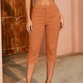 thumbnail image 5 of Asgosdo Women Capris Pants Botton High Waisted Solid Color Slim Fit Pants Cusual Stretchy Going Out with Pockets, 5 of 5