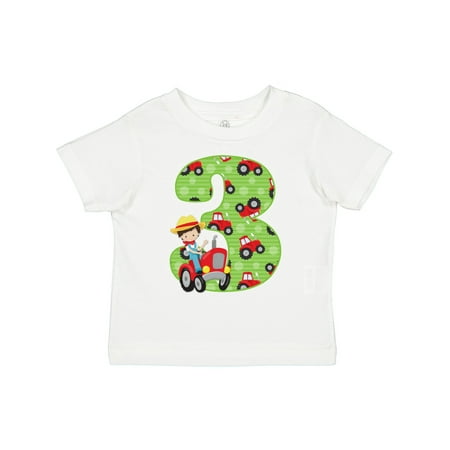 

Inktastic Tractor Boy 3rd Birthday Gift Toddler Boy Girl T-Shirt