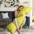 thumbnail image 3 of Lemon Lover Body Pillow Cover 20x54 - Cute Floral Lemon & Bees Print Long Pillow Case with Invisible Zipper for Maternity & Comfort, 3 of 4