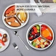 thumbnail image 7 of 2 Pack Stainless Steel Divided Plates Trays,Happon 3 Sections Thickened Round Plate Divided Snack Tray,Portion Control Plates for Adults Kids, Camping, Lunch and Dinner, 7 of 7