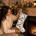 thumbnail image 4 of Feledorashia Christmas Stocking, Holiday Mantel Hanging Sock, Patterned Fabric Boot Shape with a Wide Cuff and Hanging Loop for Fireplace Stair Railing and Gift Display, Soft Reusable Seasonal Decor, 4 of 9