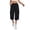 Black, variant on LEAVINGSUO Cargo Pants Women Solid Color Casual Straight Leg Stretch Waistband Pocket Workwear Capri Pants Black S