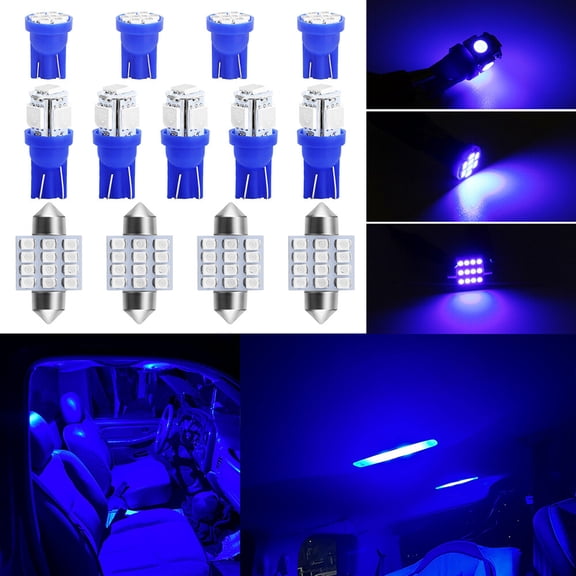 13pcs 8000K Blue LED Interior Lights Bulbs Kit Car Trunk Dome License Plate Lamp