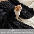 thumbnail image 6 of U by Bedsure Black Throw Blanket for Couch, Super Soft Cute Small Fleece Throws for Girls,50x60 inches, Wider Striped Design, 6 of 6