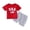Red, variant on Splozh Toddler Boy Clothes Summer Outfits Toddler 4th of July Short Sleeve Independence Day Letter Prints T Shirt Tops Shorts Outfits Set Red,18-24 Months