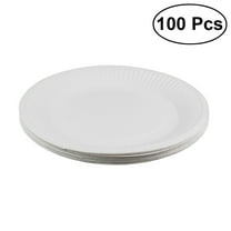 100 White Round Disposable Paper Dinner Plates Party Supplies