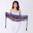 thumbnail image 2 of Bunfanda de Cadera de Danza de Vientre Pañuelo de Cintura Corta con Borlas de Lentejeulas Accesorios de Disfraces Cosplay Azul real Baoblaze Bufanda de cadera de danza del vientre, 2 of 8
