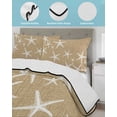 thumbnail image 4 of Quilts Twin-XL Size Bedding Set, Coastal Starfish Lightweight Quilted Comforter, Summer Beach Nautical Ocean Rustic Soft Reversible Bedspread Coverlet with Pillow Covers for All Season, 68" x 98", 4 of 7