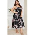 thumbnail image 3 of Camisón de satén de talla grande para mujer, ropa de dormir Sexy con tirantes, lencería holgada, sedosa, para estar en casa, XL-5XL, 3 of 5