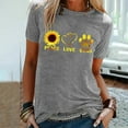 thumbnail image 1 of CHGBMOK Hauts pour Femmes Grande Taille Chic Décontracté Femmes Décontracté Été Imprimé Manches Courtes Col Rond T-Shirt Ample Blouse Hauts Été Plage Hauts en Liquidation, 1 of 8