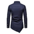 thumbnail image 4 of PBNBP Mens Dress Shirts Asymmetrical Hem Long Sleeve Button Down Shirts Luxury Stretchy Wrinkle Free Shirts Wedding Shirts, 4 of 4