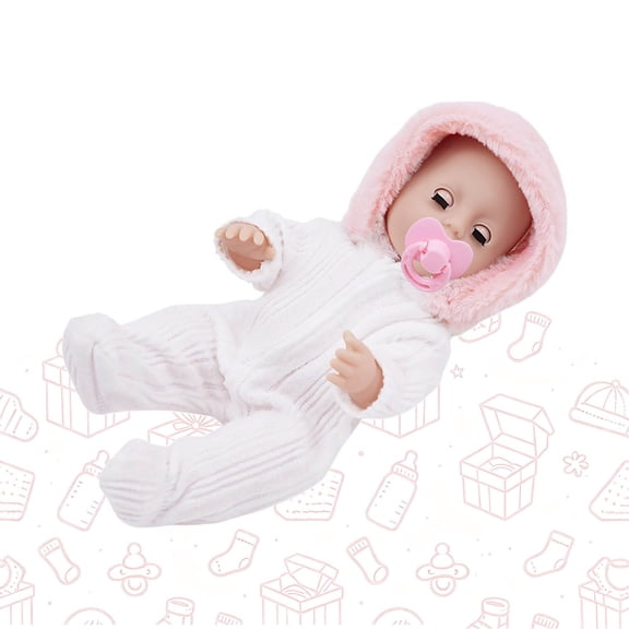 KOYPTL Simulation Reborn Baby Doll 10" with Accessories for Toddlers 6-12-18 Months,Realistic Close Eyes Newborn Doll Toy Gift for Kids Girls 2 3 4 5 Year Old Christmas Birthday Holiday Pretend Play