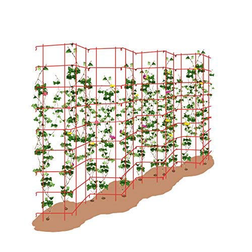 Heavy Duty Trellis 64’’H by 14’’W Red Square Mesh 3 Pack Mr Garden EcoTrellis Vine Trellis Cage Climbing Plants Support for Tomato Eggplant Peppers Peas Cucumbers 