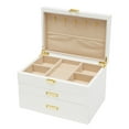 thumbnail image 6 of DENEST 3-Layers Jewelry Box Necklace Earrings Box Storage Organizer Box Case Wooden, 6 of 11