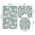 thumbnail image 3 of Bichon Dog Blue Florals Bathroom Rugs Sets 3 Piece,Toilet Cover Set,Absorbent Non Slip Bathroom Mats Sets with U-Shaped Contour Rug Toilet Rug Set, 3 of 5