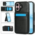 thumbnail image 5 of Asuwish Screen Protector Included PU Leather Soft Shell Wallet Cell Phone Case with Screen Protector for iPhone 16 Plus, Black, 5 of 8