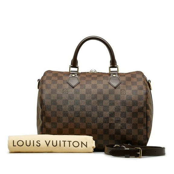 Pre-Owned Louis Vuitton Damier Speedy Bandouliere 30 Handbag Shoulder Bag N41367 Brown PVC...