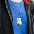 thumbnail image 3 of Ginko Biloba Leaves Pattern Military Dog Tag Pendant Necklace with Chain, 3 of 4