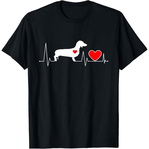 Dachshund Weenie Dog Lover Valentines Day For Women Funny Creative Graphic T-Shirt