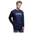 thumbnail image 2 of Daxton Retro Texas Arch Font Long Sleeves T Shirt Soft Medium Weight Cotton, 2Pk Navy White Hgray Navy, M, 2 of 5
