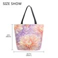thumbnail image 5 of Large Canvas Bag 13.5x5.1x15 Inch Canvas Bag Shopping Canvas Bag Suitable For Outing Shopping Travel Out Of Large Capacity Storage Chrysanthemums Cream, 5 of 9